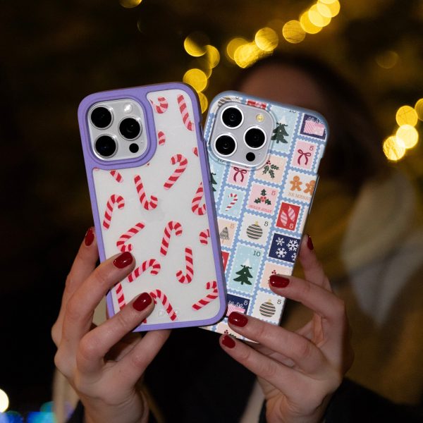 Clear Candy Cane Chaos iPhone 13 Mini Case With Lavender Ridge For Cheap - Image 3