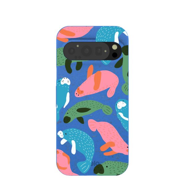 Electric Blue Sea Cows Google Pixel 9 9 Pro Case For Sale