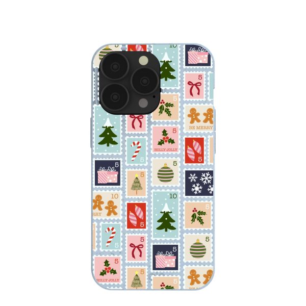 Powder Blue Noel Stamps iPhone 13 Pro Case For Discount