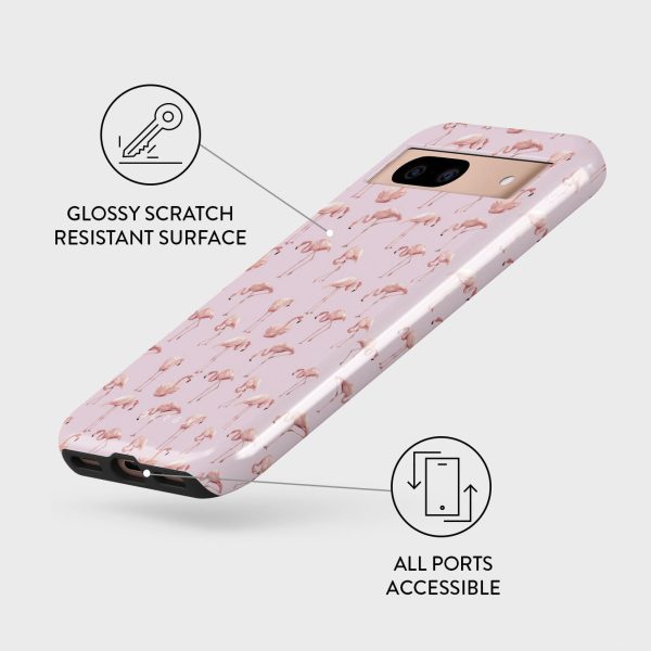 Nostalgic Pink - Flamingos Google Pixel 8a Case Sale - Image 3